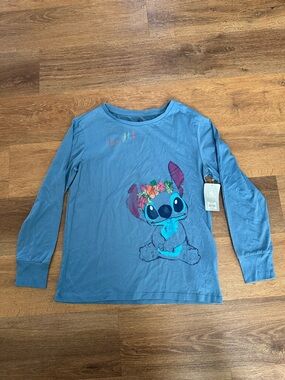 NWT Disney Stitch Blue Women’s Size Small Long Sleeve Tee